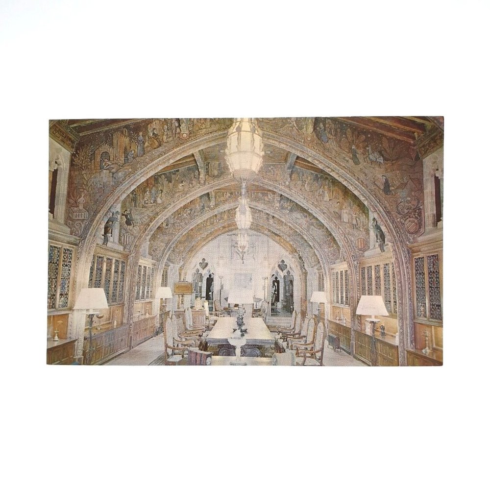 Vintage Postcard Hearst San Simeon CA Historical Monument Gothic Study P27760
